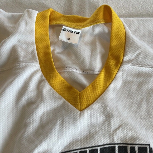 Preview Challenge Cup Hockey jersey Sz M White Black Yellow Gray Minnesota #4 - Picture 5 of 11